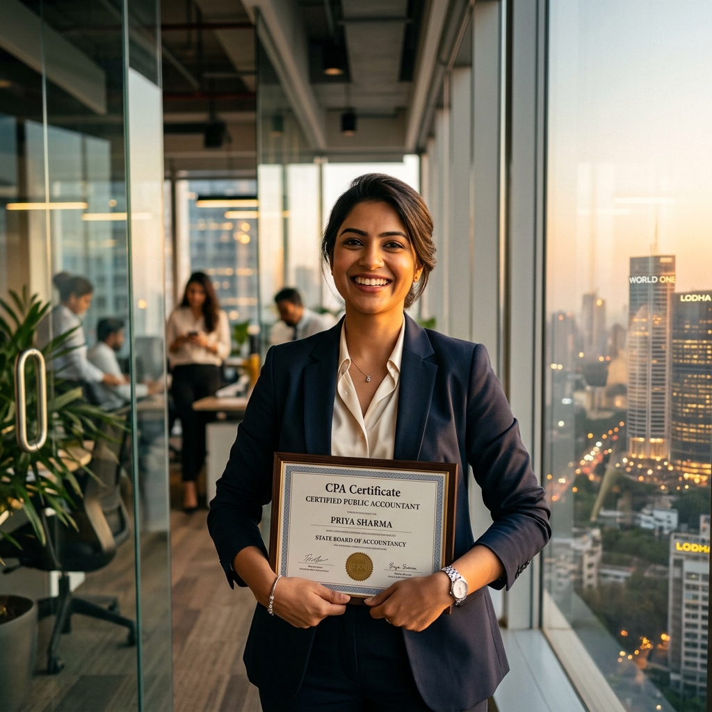 Student achieving CPA certification success